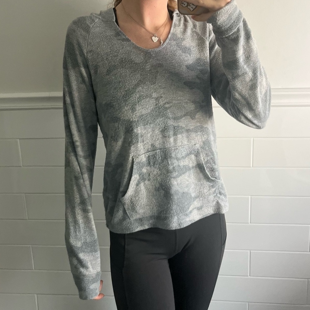 Grey Camo Hooded Shirt